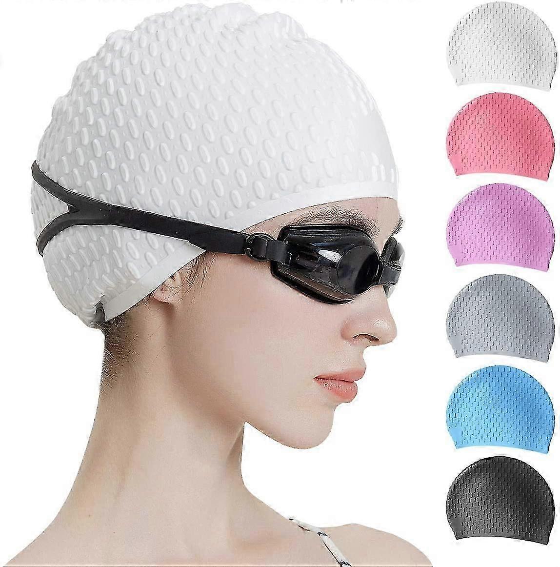 Silicone Swim Cap,Comfortable Bathing Cap Ideal for Curly Short Medium Long Hair,unisex Swimming Cap, Shower Caps Keep Hairstyle Unchanged