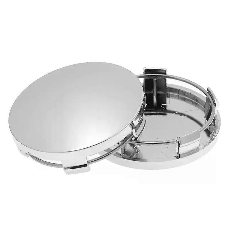 4 יחידות / לוט אוניברסלי 60 מ"מ גלגל גלגל מרכז כובע גלגלים rim רכזת דיסק כיסוי שיפוץ קישוט אביזרי רכב סטיילינג שחור כסף