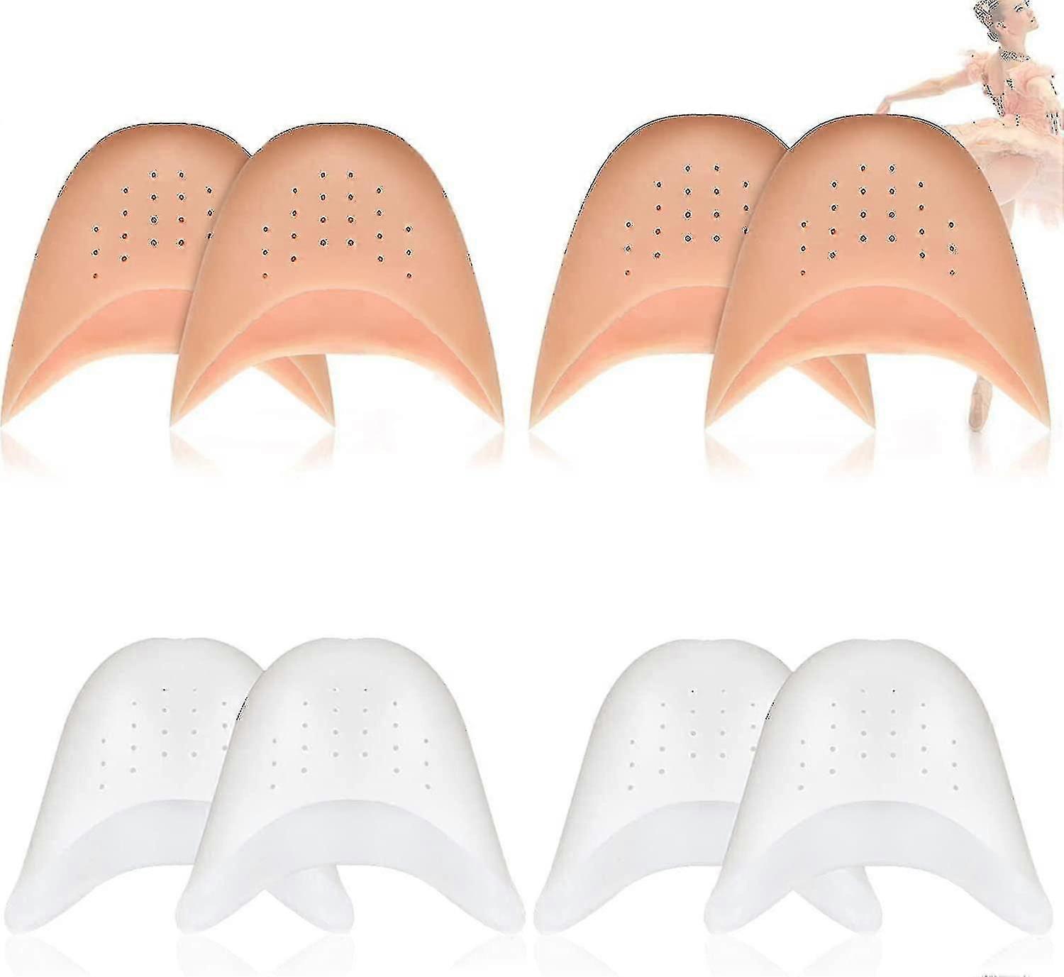 4 Çift Ayak Parmağı Kapakları Kadınlar İçin Ayak Koruyucuları, Silikon Ayak Parmağı Poşetleri Jel Pedler Pointe Ayakkabıları Bale Dansı Ayak Parmağı Kapakları