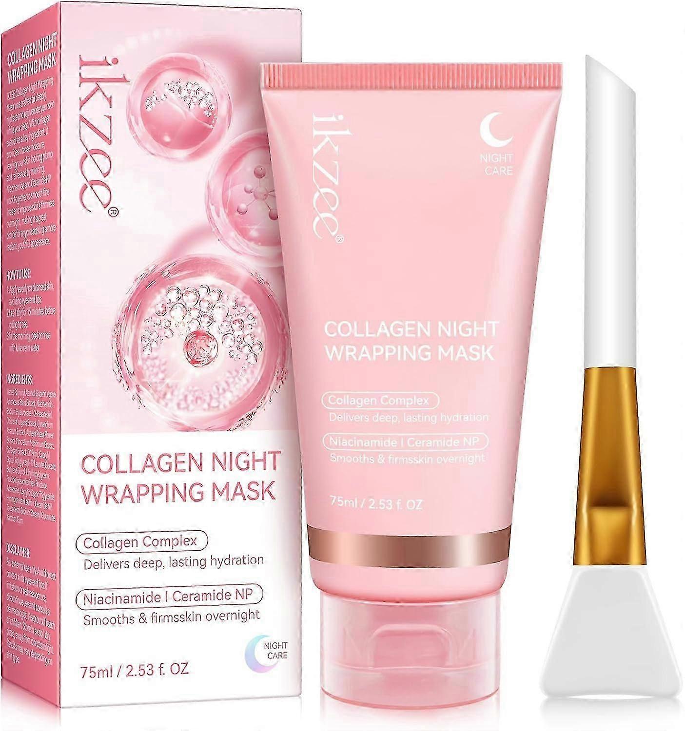 Collagen Night Wrapping Mask, Collagen Peel Off Face Mask, Beauty Skincare Mask to Moisturize, Smooth and Firm Skin Overnight