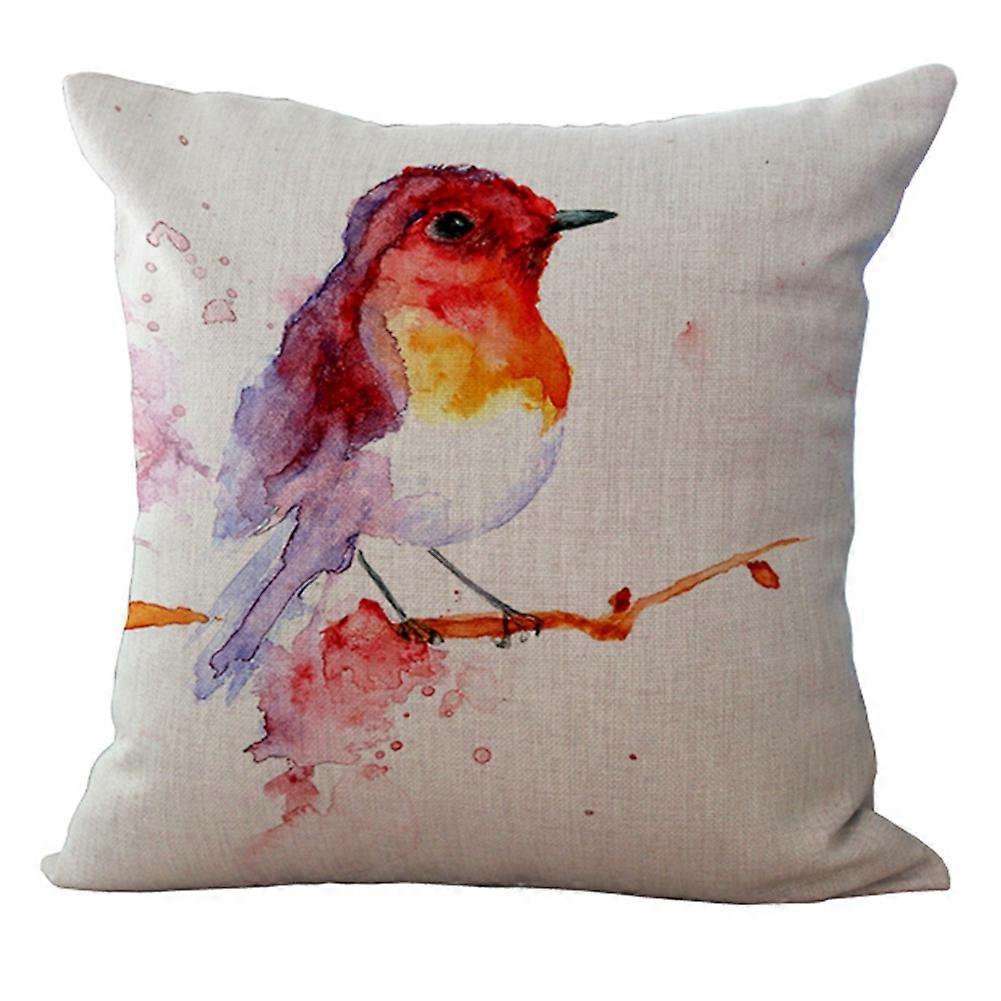 Bird Pattern Cushion Cover A1017 - Comfortable Pillow Case for Sofa, 18x18 Inches, Cotton, Decorative Home Decor