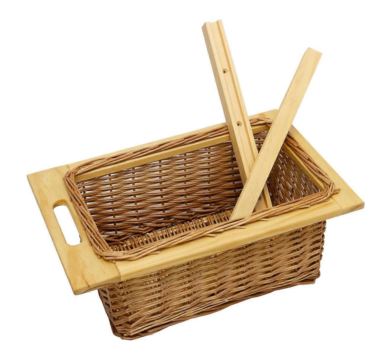 Pull out Wicker Basket Drawer 400mm Kitchen Storage Solution Larder Base Unit Cupboard with Handle