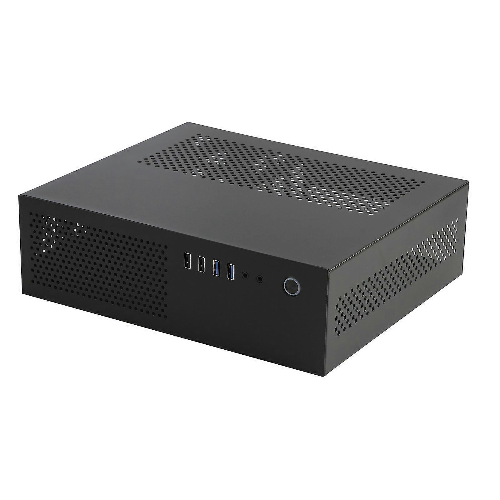 A10 Mini PC Chassis MATX Chassis HTPC PC Case Support 2.5 3.5 Solid Disk Enhances Heat Dissipation and Space Saving  Black