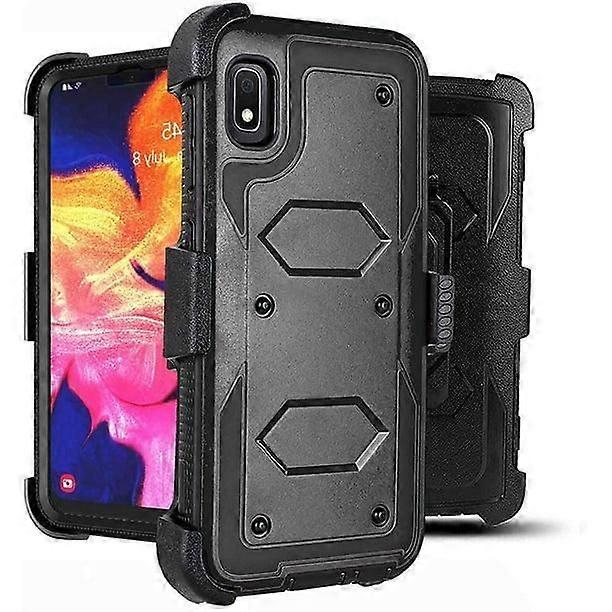 جراب Galaxy A10e ، حافظة قوية للخدمة الشاقة ومسند حزام دوار جراب مشبك مزدوج الطبقة متين مقاوم للسقوط غطاء صلب لسامسونج جالاكسي A