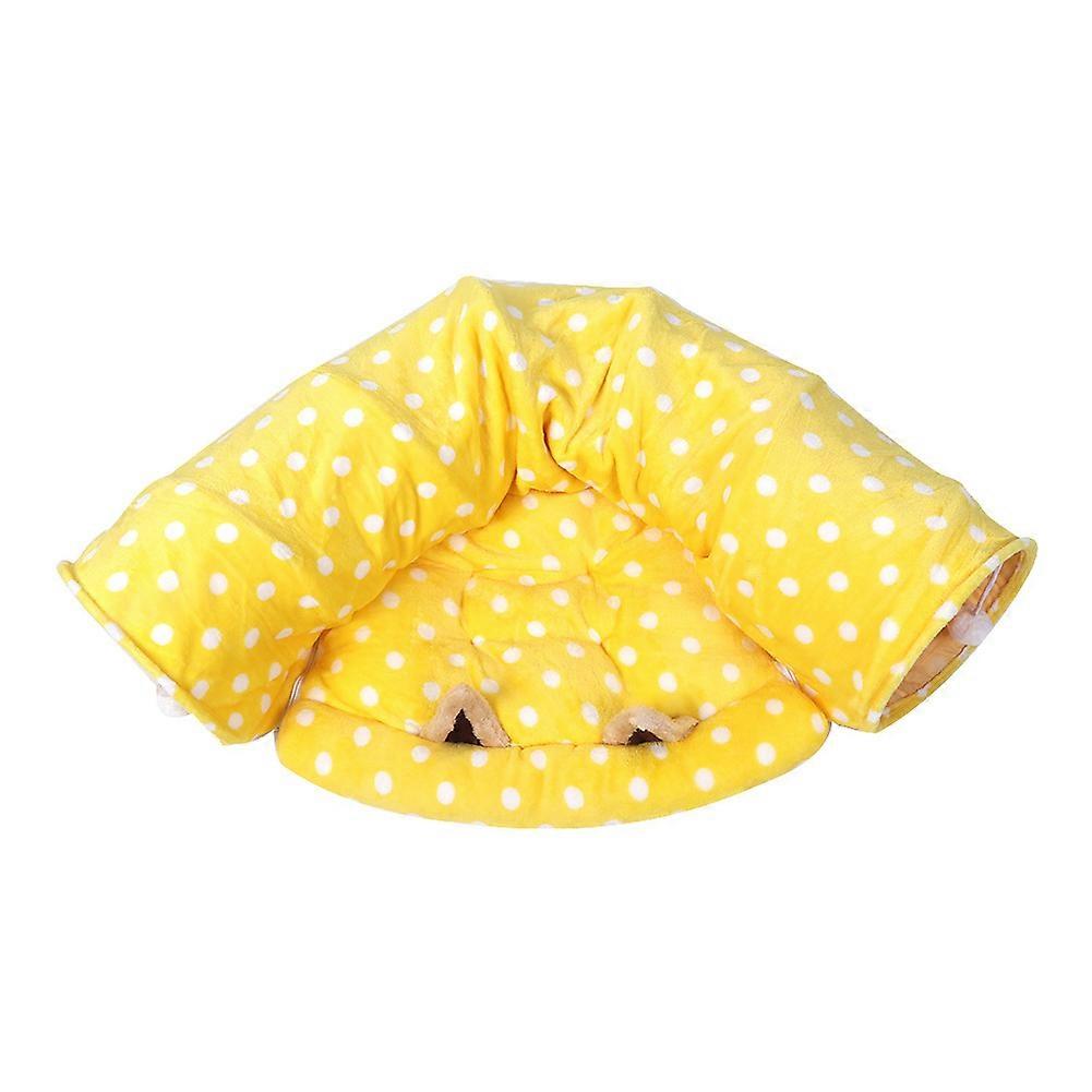 Cloth Collapsible Folding Soft Cat Tunnel Toy for Indoor Play - 51 Inch Durable Fabric Tube for Kittens and Cats(B)