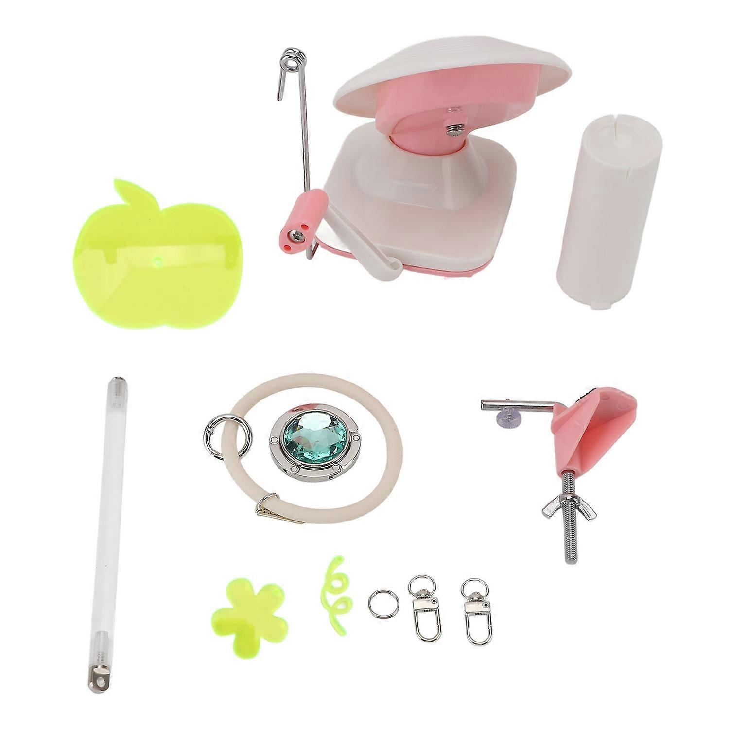 Yarn Ball Winder Desktop Clamp Hand Operated Rotating Yarn Winder with Wrist Ring Holder for Crochet