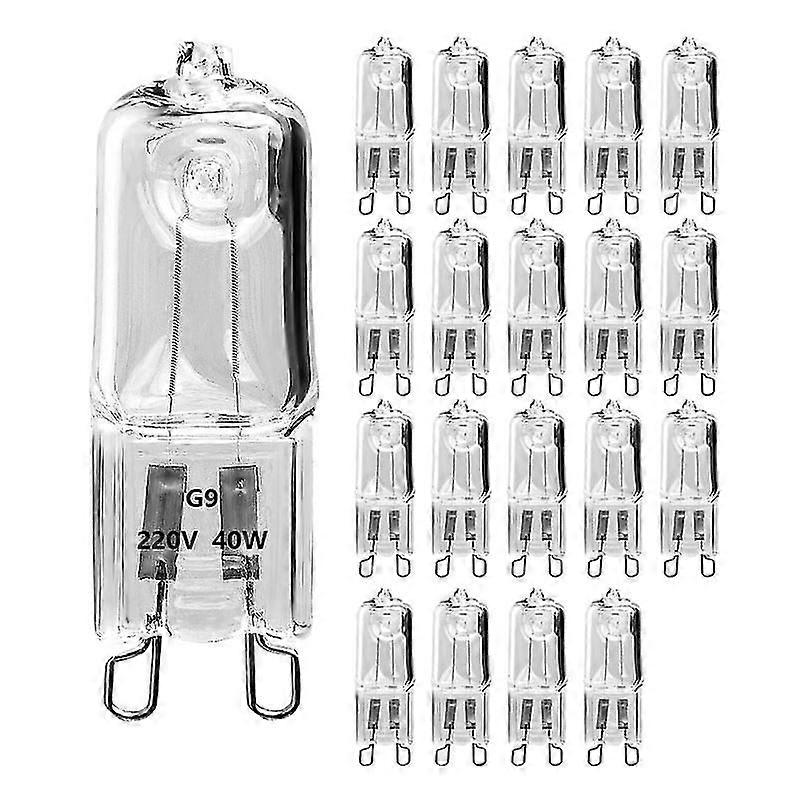 20 G9 halogen bulbs, 40w transparent halogen dimmable bulbs