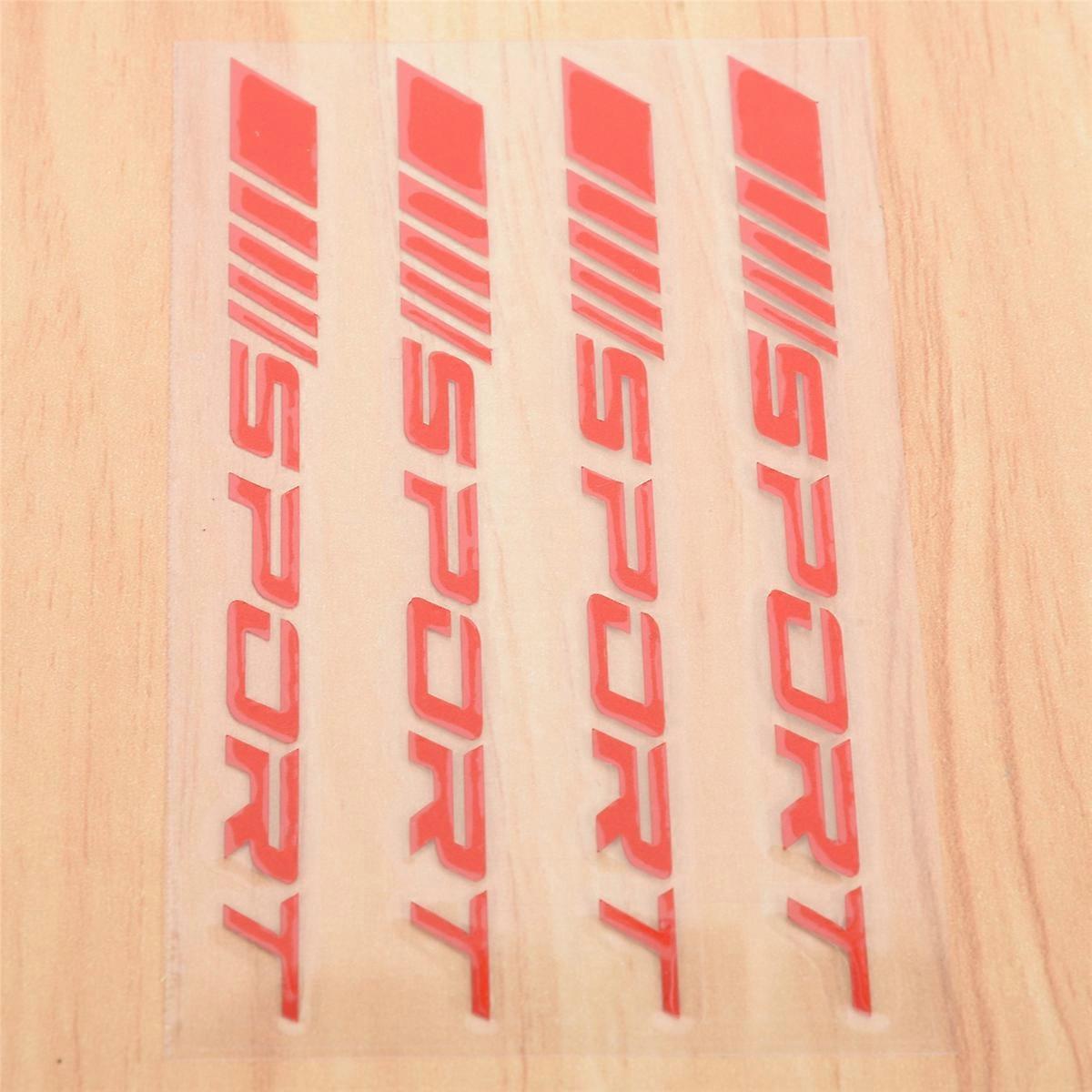 Sport Decal Sticker Self Adhesive Car Door Wheel Hub Decal 4PCS, Red