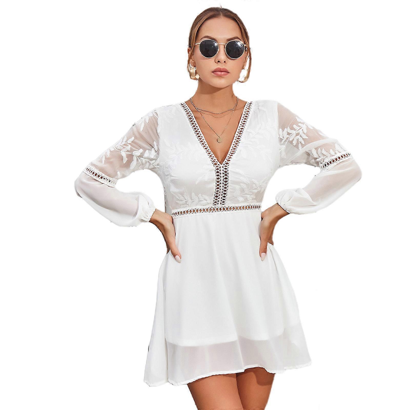 Robe tunique d'été pour femme, col en V, décontractée, ample