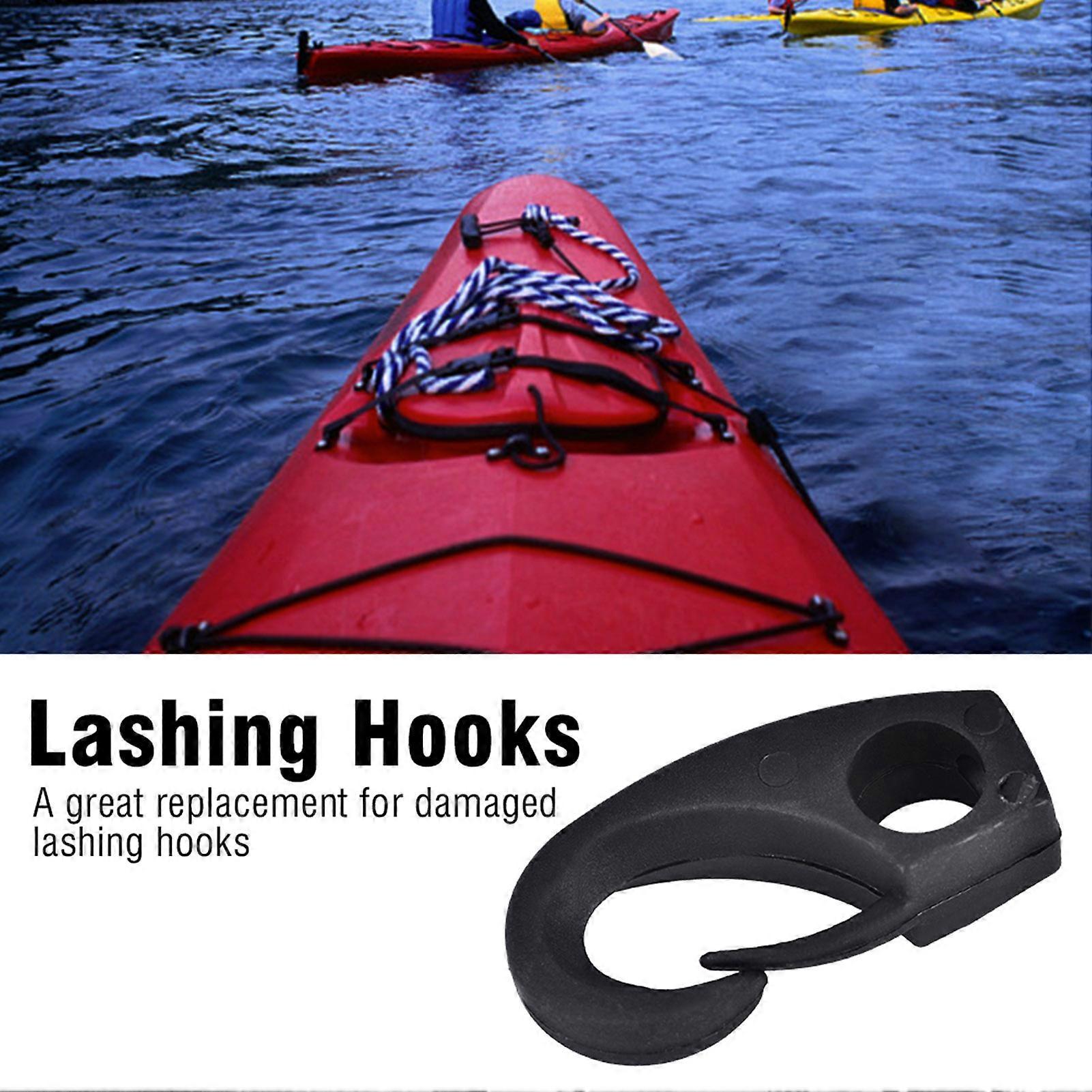 6 Pcs Nylon Boat Shock Hook for Boat Canoe Kayak Boating Accessories Black