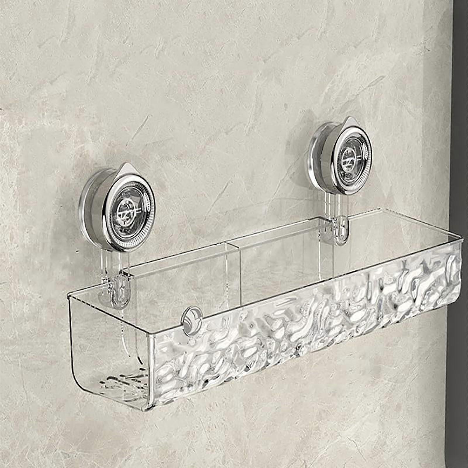 Firmstaunch Suction Cup Storage Holder Wall-Mounted Acrylic Shower Storage