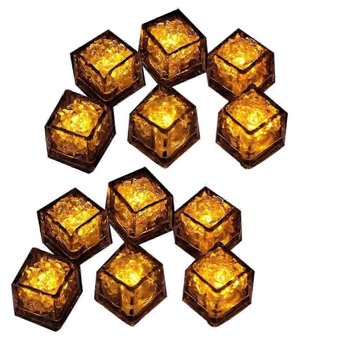 12pcs Waterproof Led Ice-cube Flashing Glow In The Dark Light Up For Bar Club Drinking Party Decora