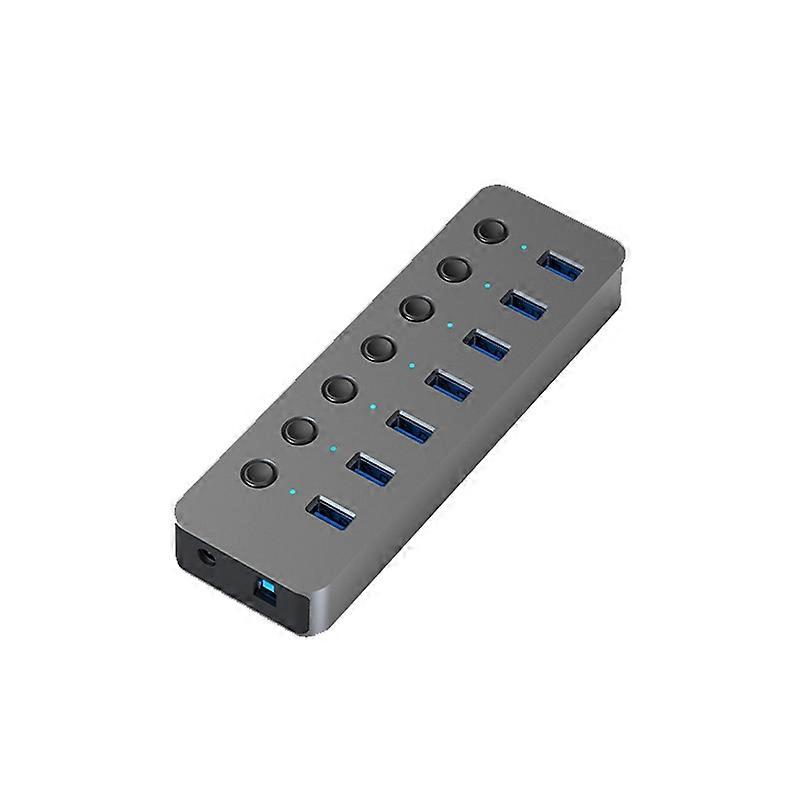 Blueendless USB Splitter in lega di alluminio QC Fast Charge Expander, numero di interfacce: 7 porte (alimentazione 12V2A)