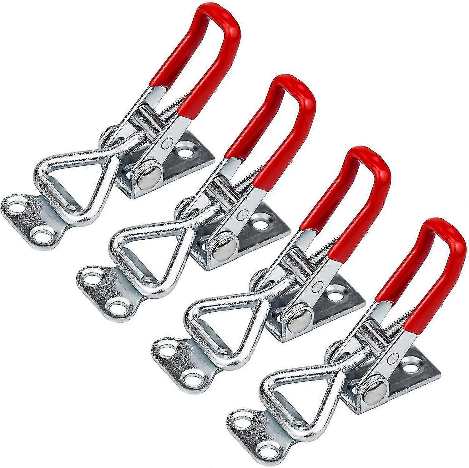 4 Pcs Toggle Clamp Latch, 100KG Adjustable Toggle Latch, Quick Release Toggle Catch Latch for Tool Boxes Trunk Cases - Galvanized Iron, Small Size