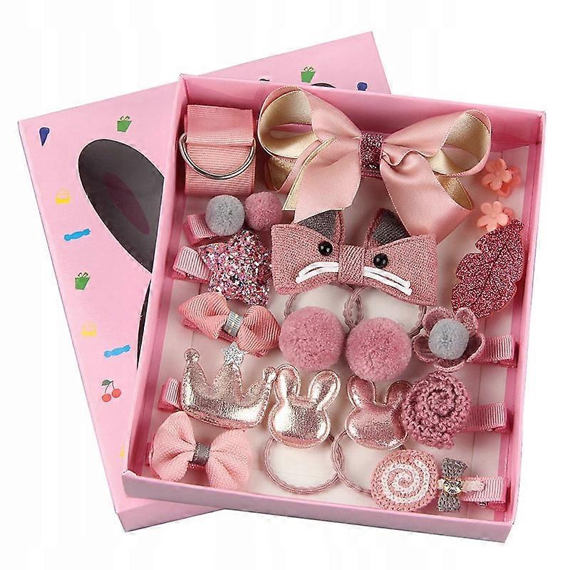 Conjunto De Elásticos Com Laço Rosa 17 Pcs.