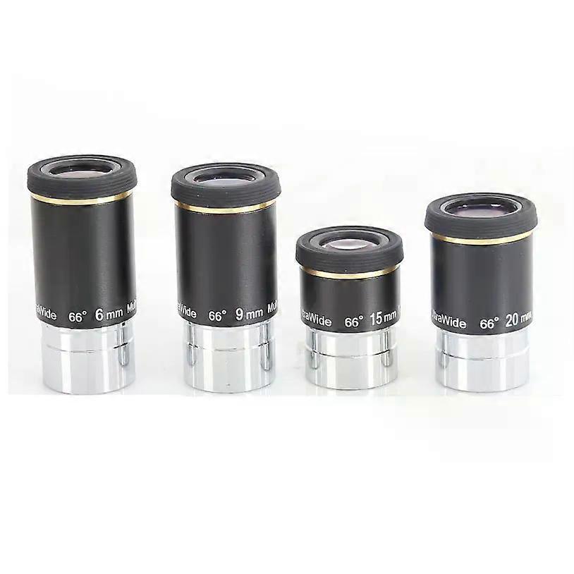 1.25" Telescope Accessory 6mm 9mm 15mm 20mm 66 De Ultra Wide Angle FMC Eyepiece Set for Astro Monocular Telescope
