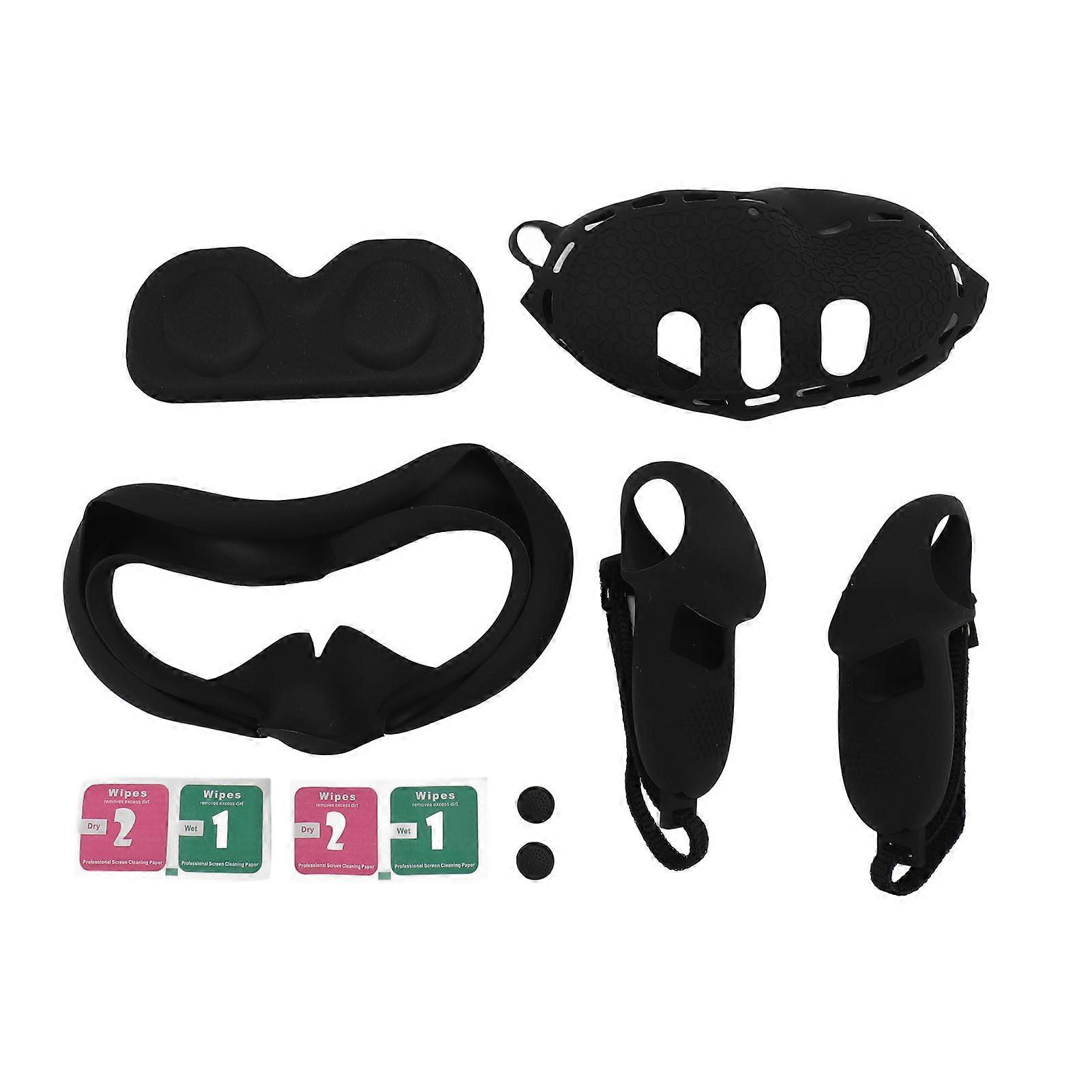 VR Glasses Silicone Set Controller Grips Front Shell and Face Protective Cover for Meta Quest 3 VR Headset