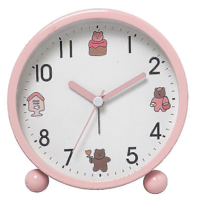 4-Inch Luminous Silent Analog Table Clock – Non-ticking, battery-operated clock with loud alarm and night light; perfect for bedside use.