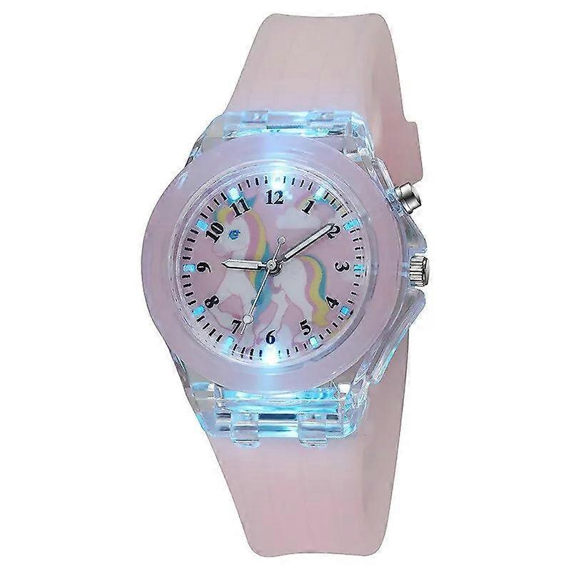 Kids Led Luminous Unicorn Students Silicone Quartz Watch