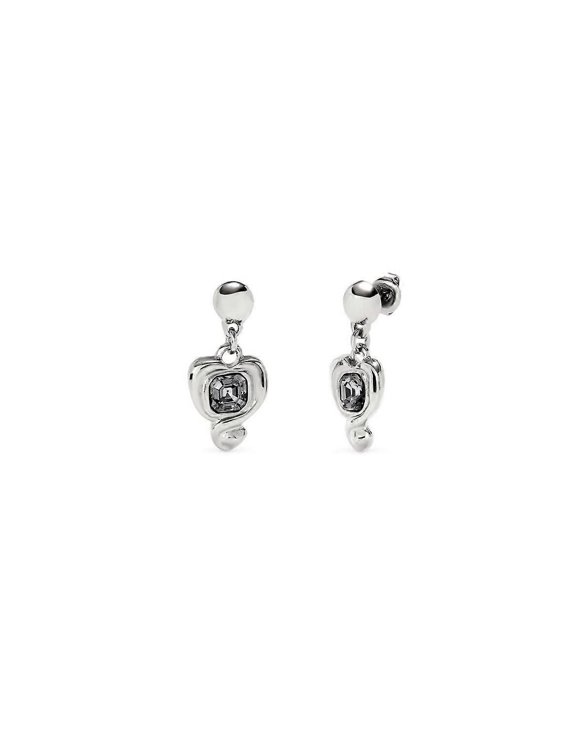 Sterling Silver Plated Ser Expresiva Black Earrings PEN0997NGRMTL0U