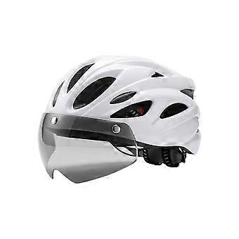 Adjustable Bike Magnetic Helmets Comfortable Cycling Helmets with Tail Light for Adult Cyclists  White red black