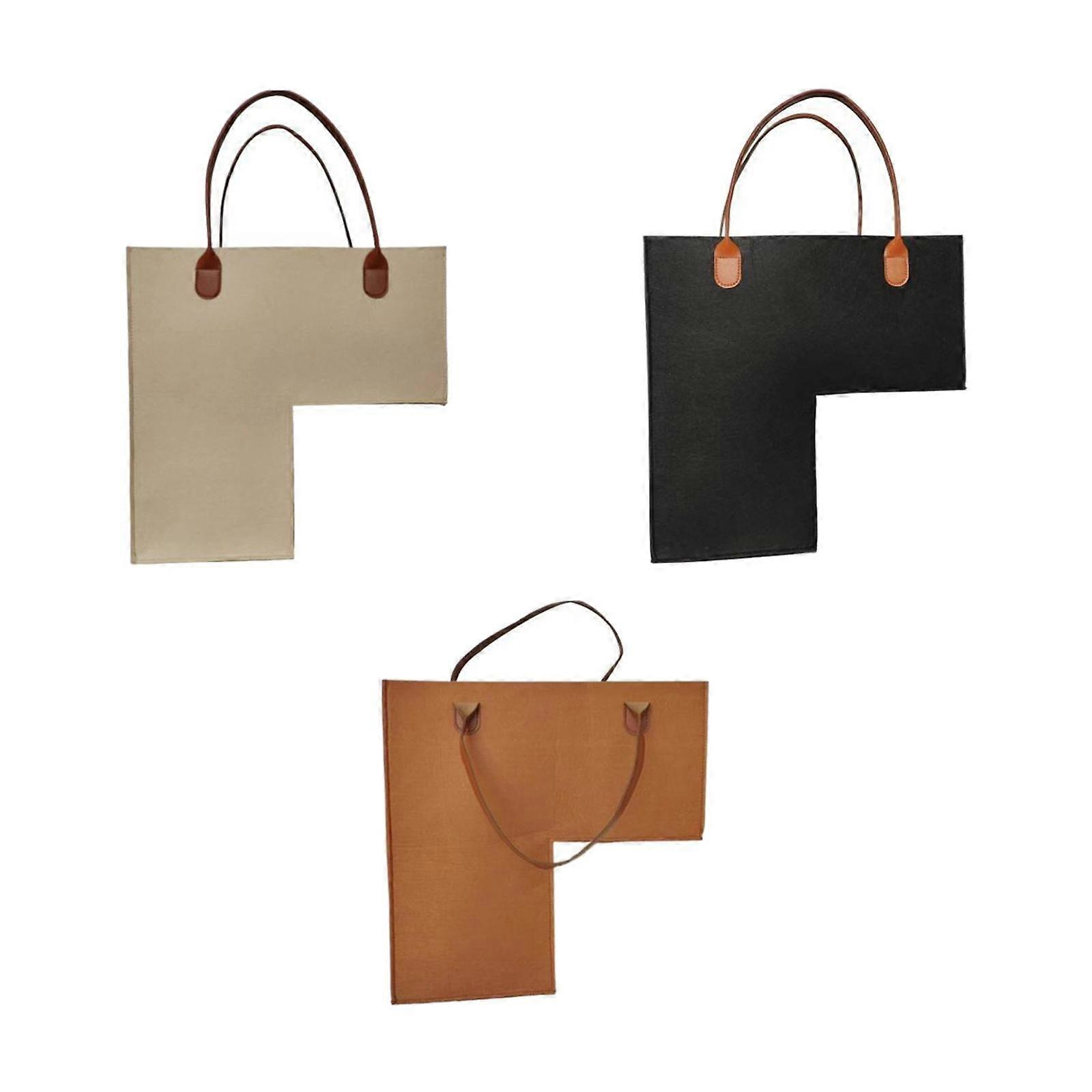 3 Felt Baskets in Wood And Carpet