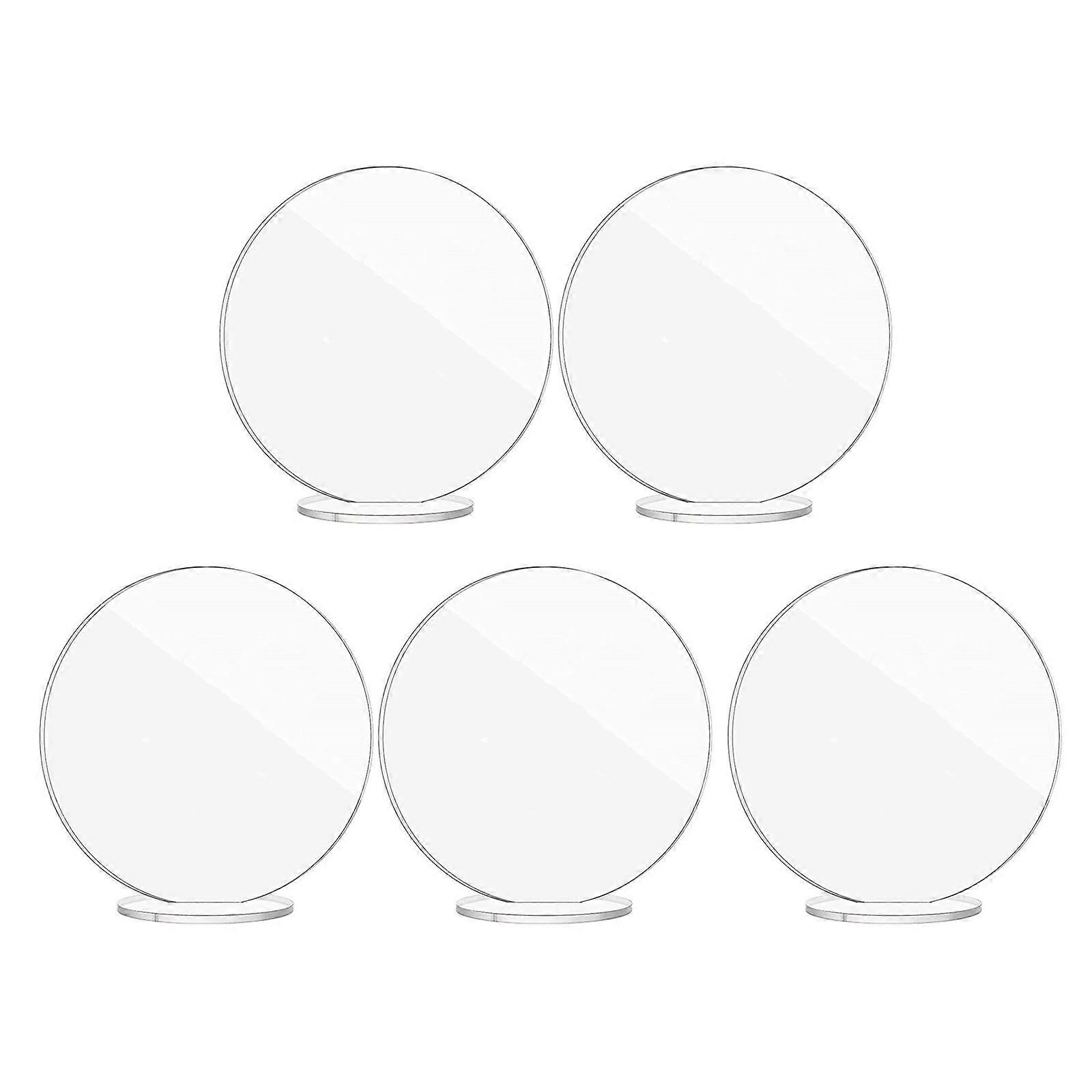 Transparent Acrylic Name Cards and Stands (5 Pack) - Versatile Table Signage for Party Planning