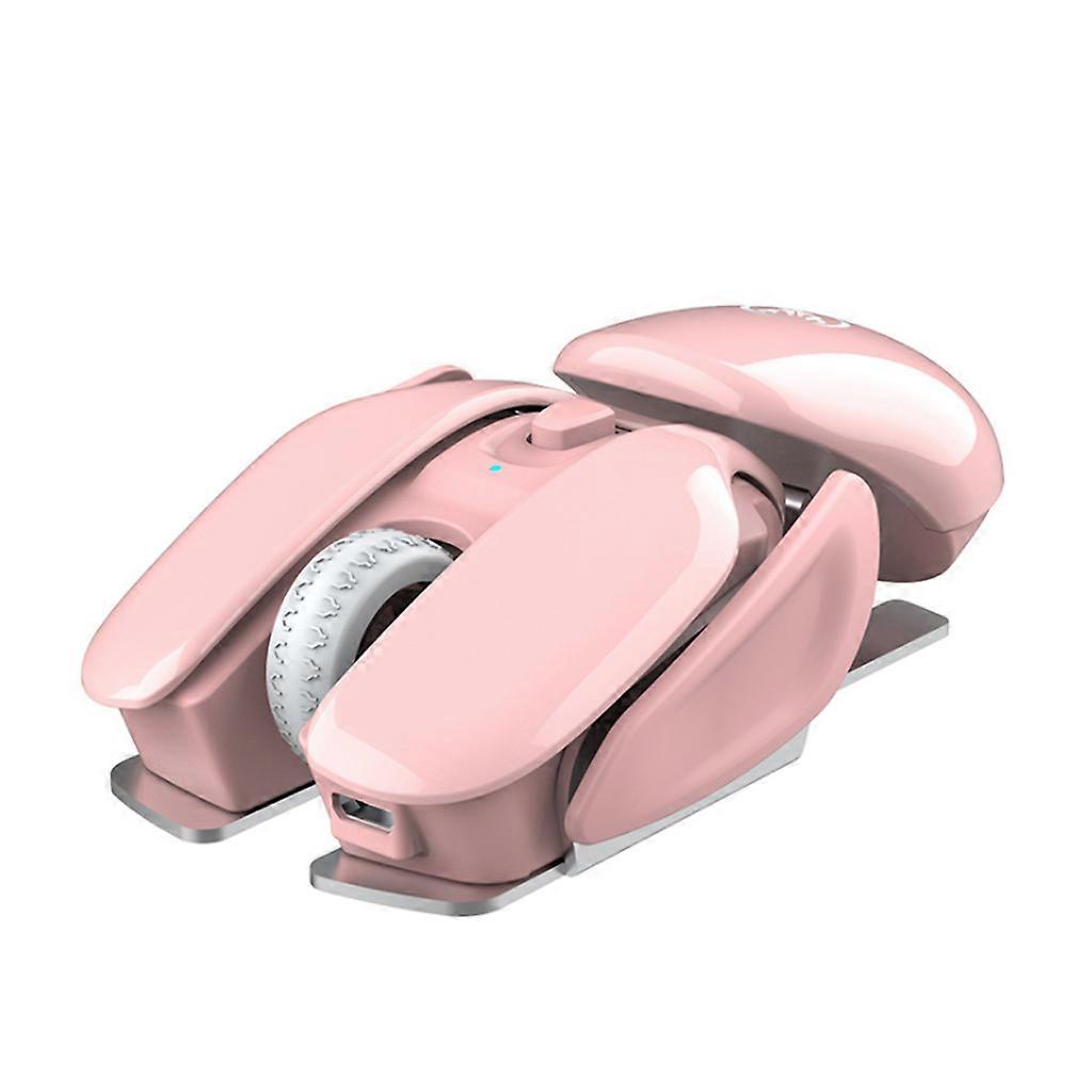 RGB Mouse 2.4G Wireless Mute Mice Ergonomic Mouse RGB 1600dpi Computer 4 Buttons Optical Cordless Mice Gift for Unisex Pink