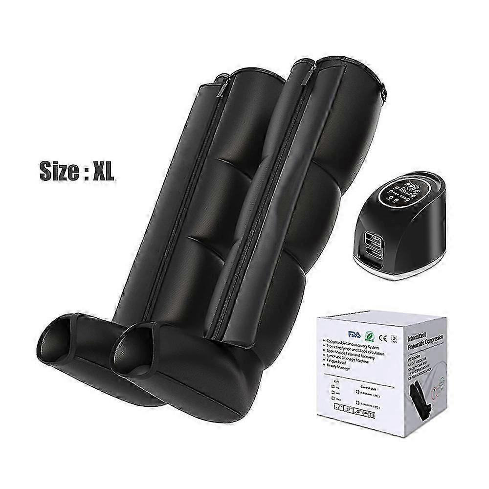 1ペア電動エアコンプレッションレッグマッサージャー空気圧フットカーフエアラップマッスルリラックスセラピー血液循環鎮痛