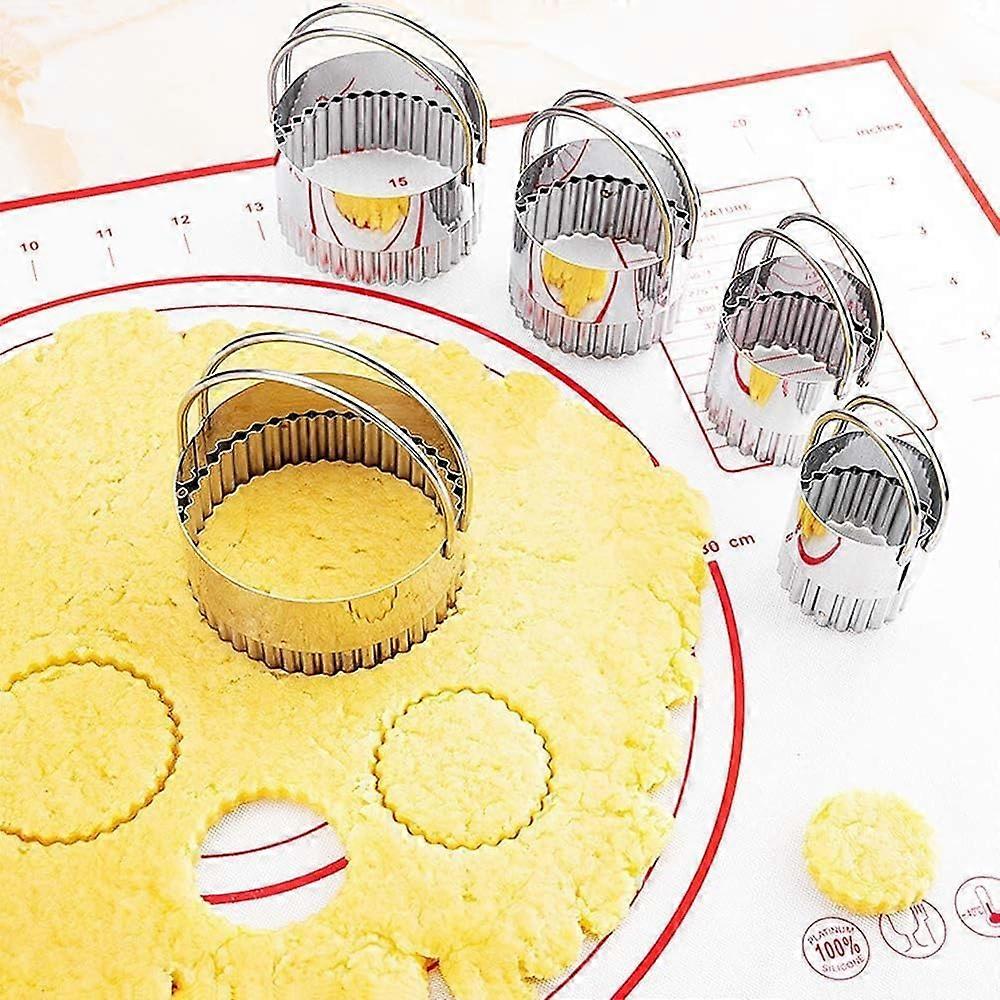 Keksausstecher-Set – 5 Runde Formen Mit Griff, Edelstahl, Größen 4,4–8,3 Cm, Für Kekse, Fondant & Mehr