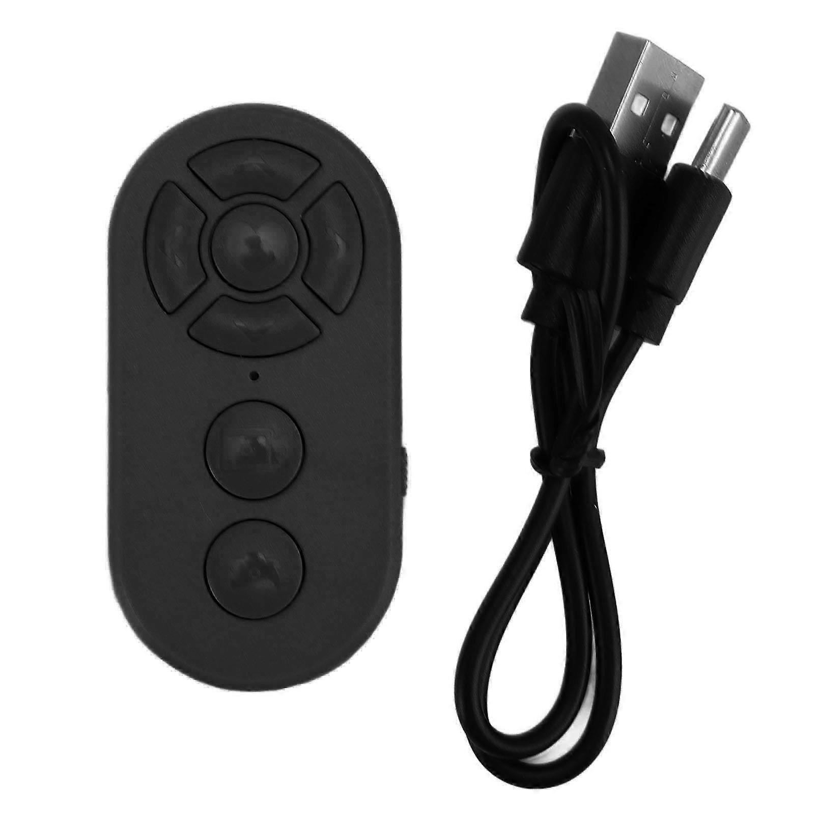 Scrolling Remote Control Page Turner Bluetooth Camera Shutter Video Recording Remote for Android Phone Tablet Black