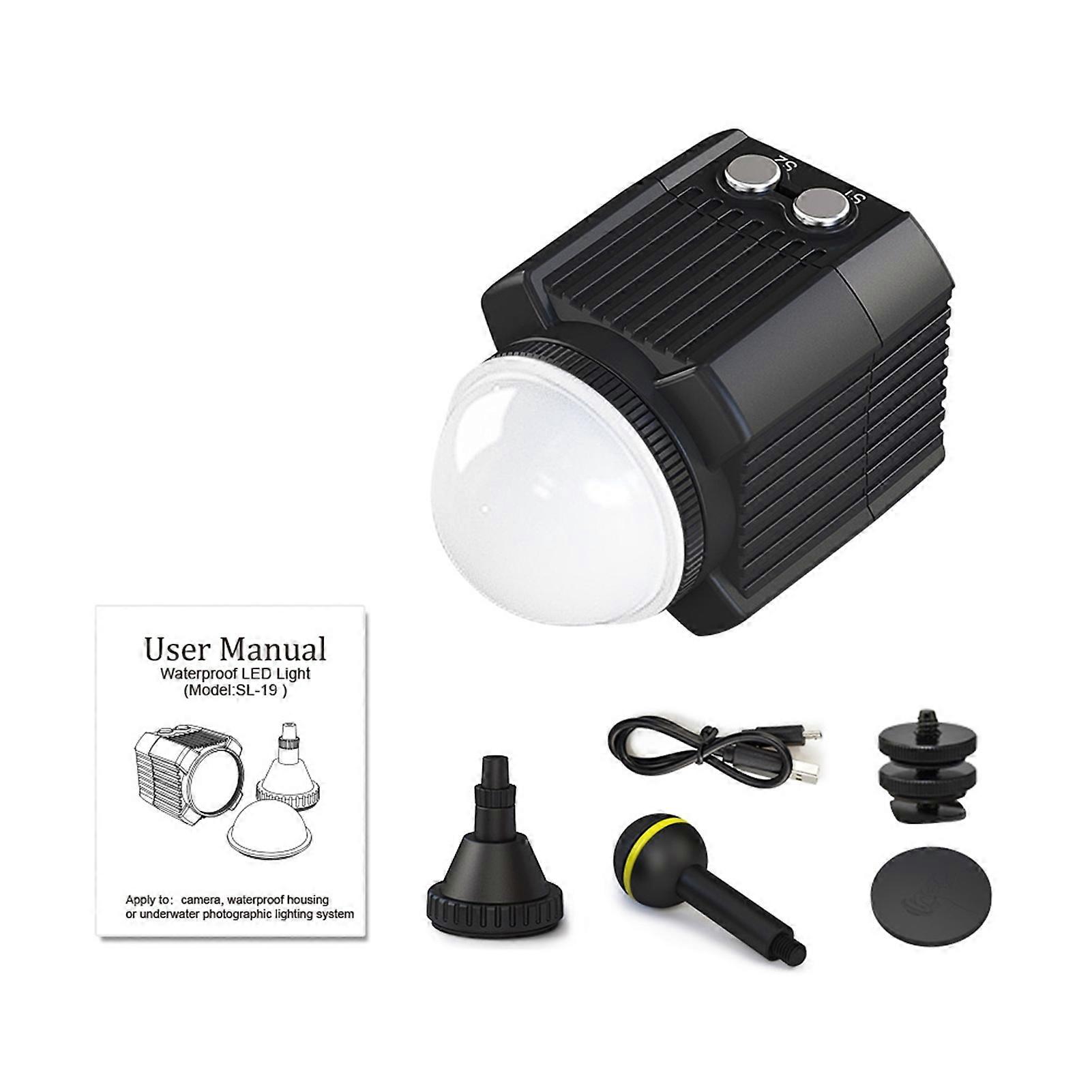 Waterproof LED Video Light: Rechargeable, IPX8, 60m Depth, Multi-Mode for Diving & Photography