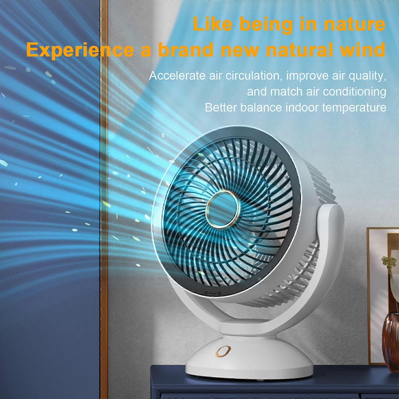 Air Circulation Table Fan with Night Light Desktop Fan Hanging Fan 4 Wind Speeds Adjustable Electric Cooling Fan