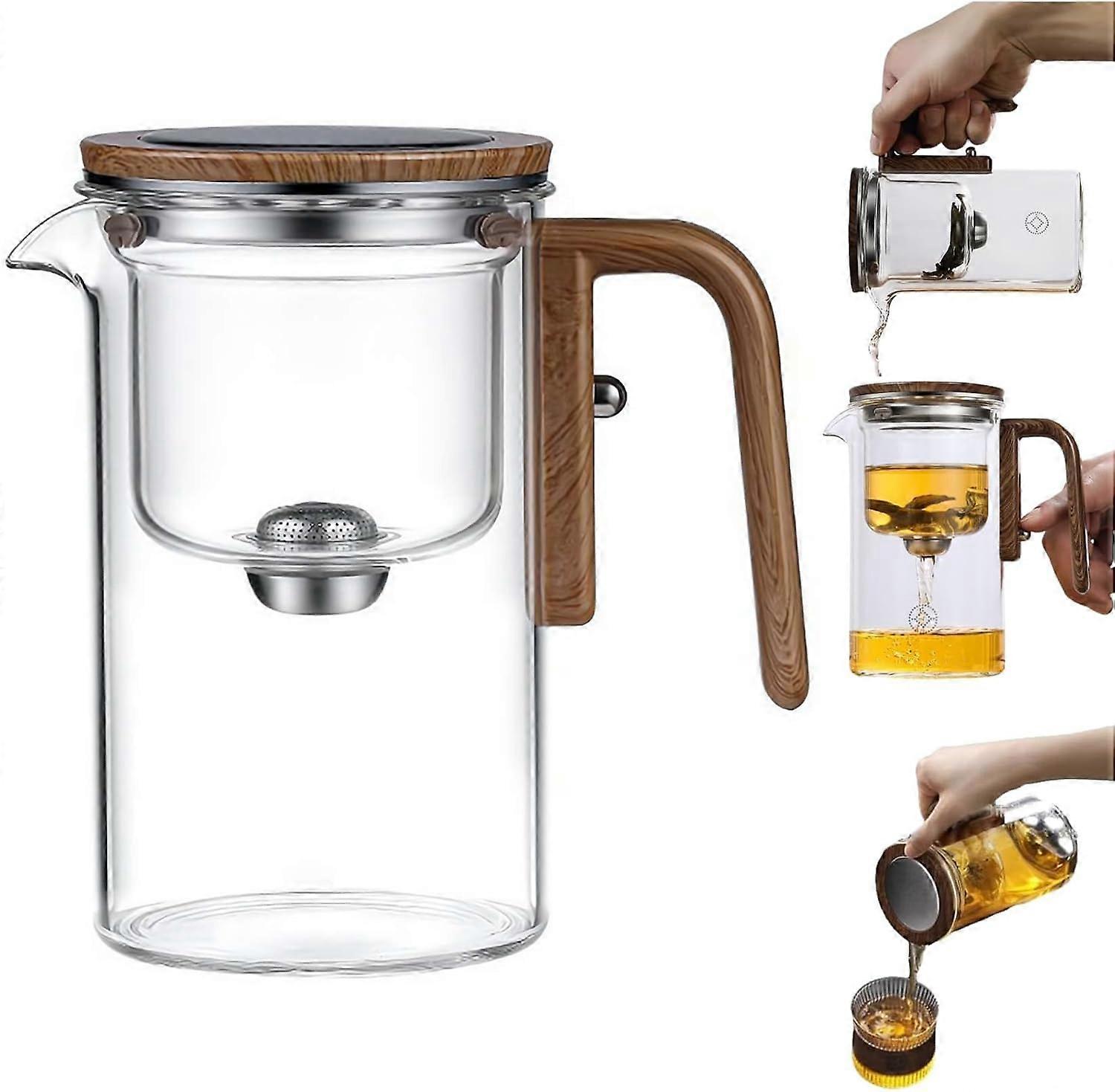 Enchantipot Magic Teapot with Wooden Handle for Loose Tea White 520ml