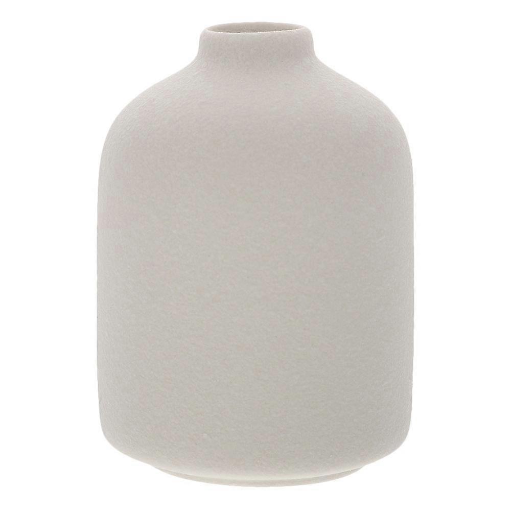 Ceramic Flower Vase, Zen Style Desktop Decoration, Matte White Handmade Pottery with Stable Structure for Table, Bookshelf, Cabinet