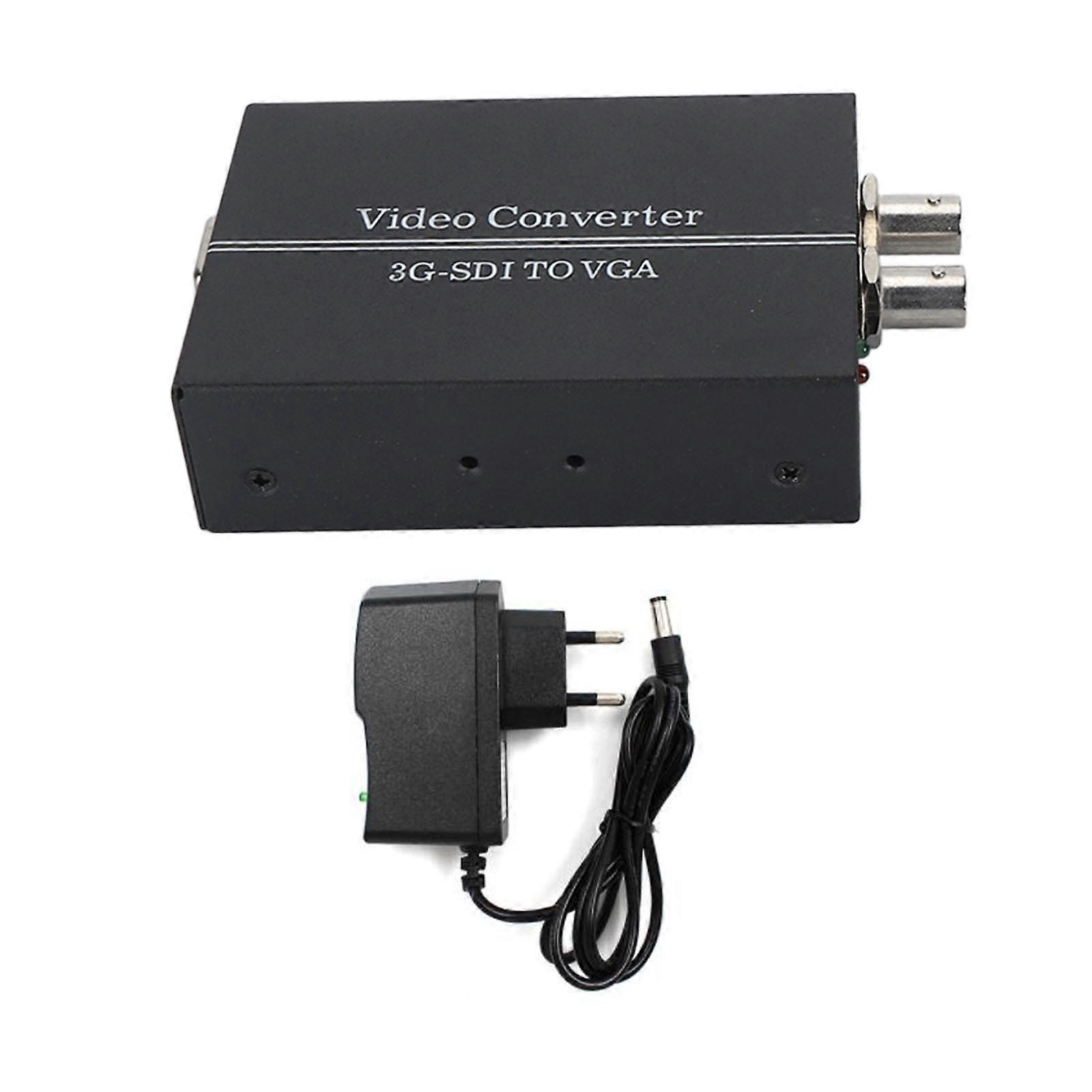 SDI to VGA Sound Converter 1080P Adapter with 3.5mm Output for HD SDI Display EU Plug
