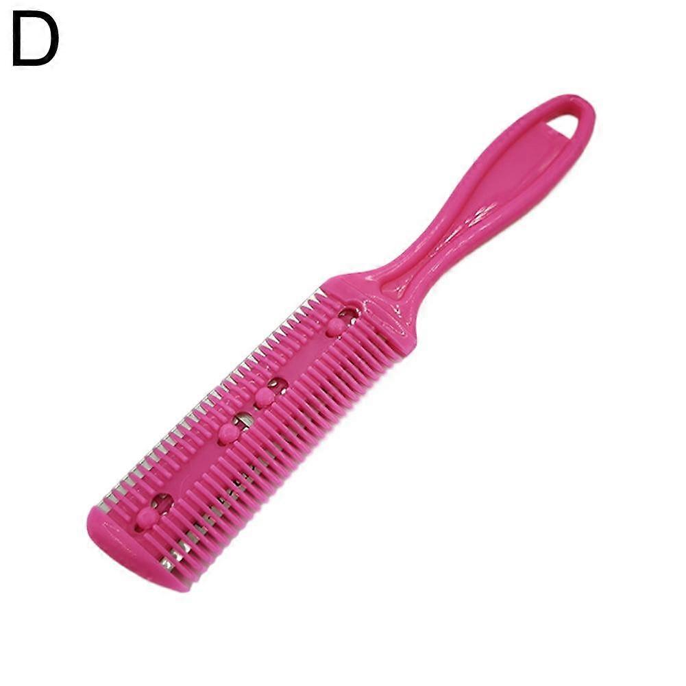 Rose red (D)$Household thinning hair trimmer for trimming bangs double-sided hair trimming comb multi-function hair shredder