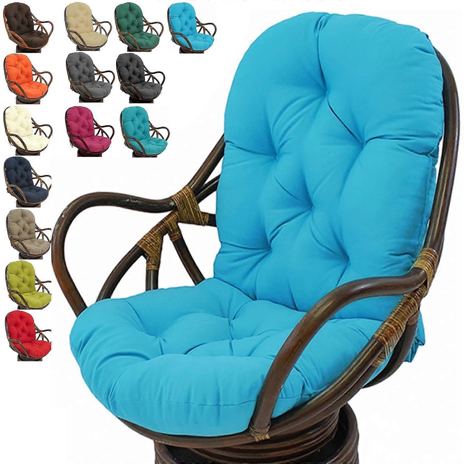 outdoor reclining cushion with tufted high backrest, improved comfort and durability, 120 x 60 cm, sky blue