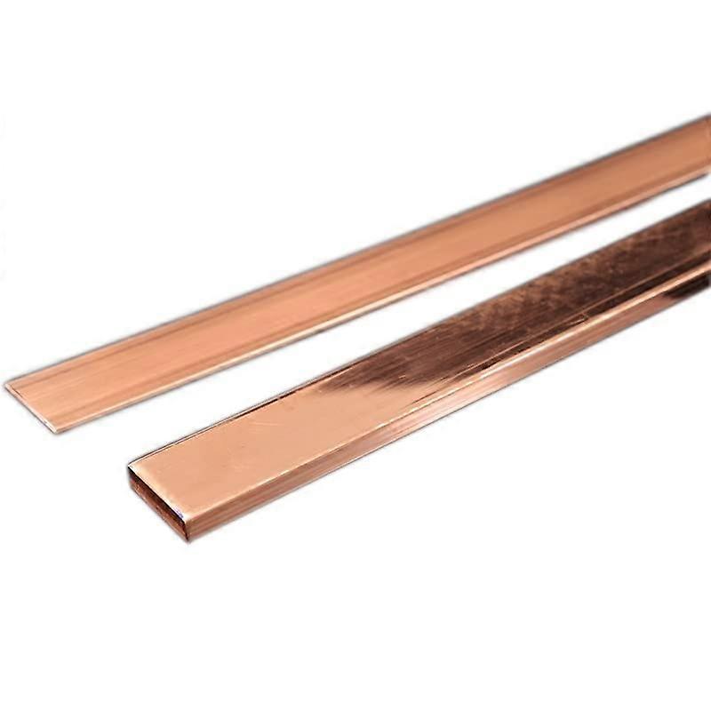 T2 Copper Strip, Flat Square Red Copper, 4 mm x 15 mm x 25 cm, 1 Piece