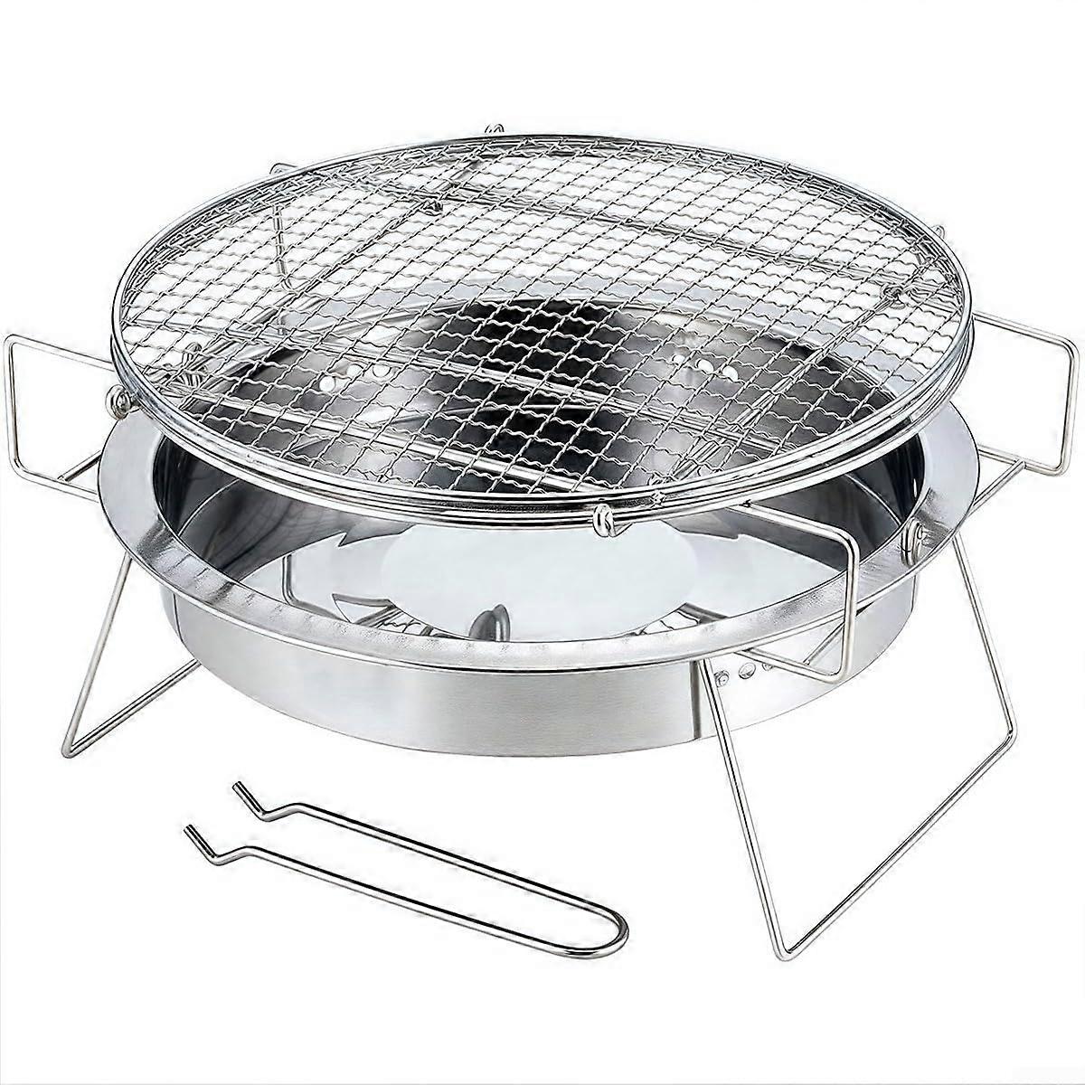 Foldable Portable Stainless Steel Grill for Camping and Picnics, Charcoal Grill with Lightweight Design and Compact Size