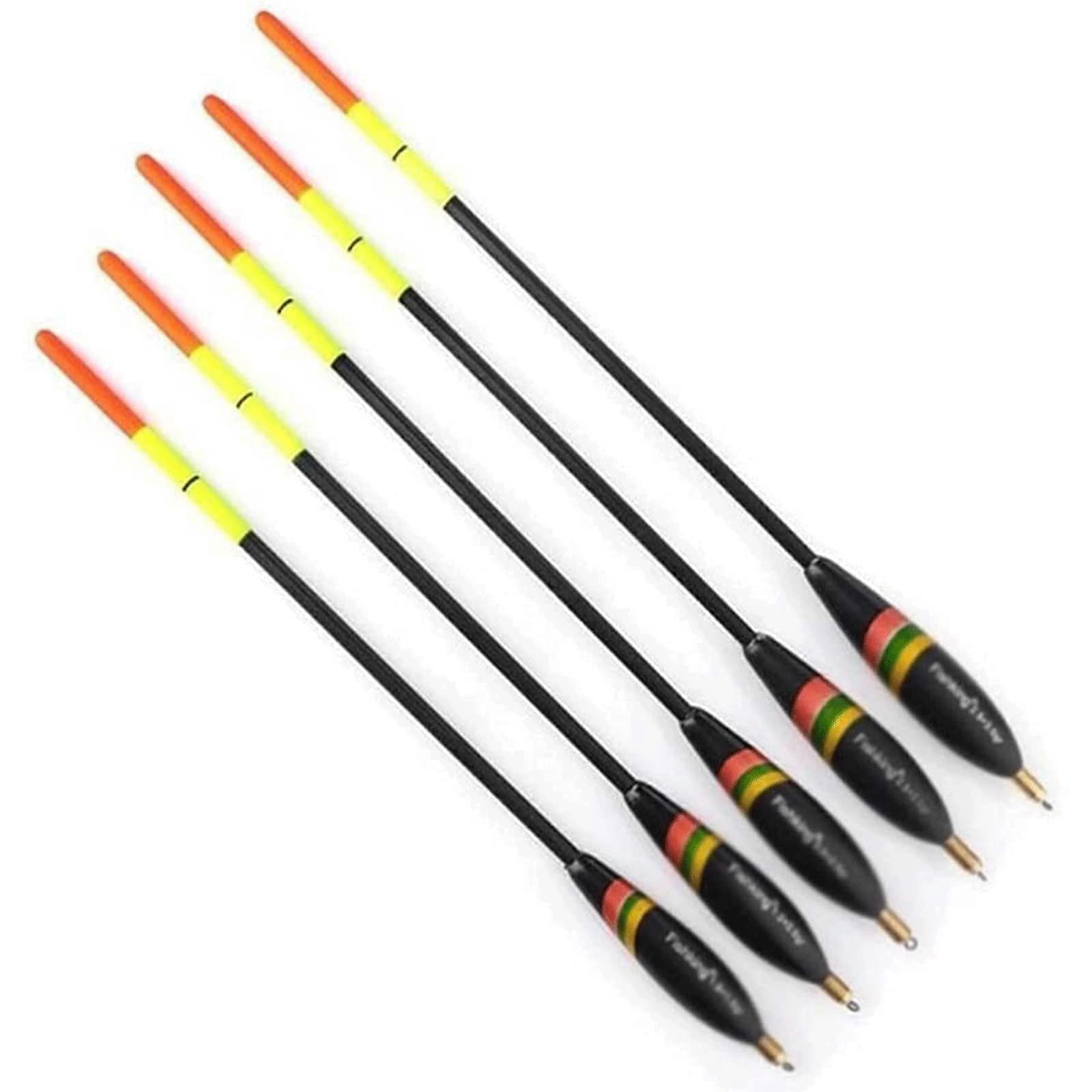 Fishing Rod Windproof Bobber Pack of 5 Fishing Floats Mixed Size Balsa Weight Bobber Cork Fir Vertical for Carp Slip Bobber Retractable