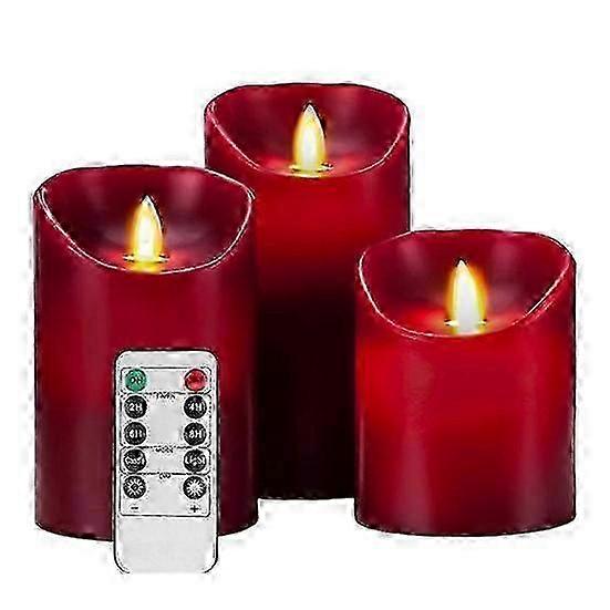 2025 LED Flameless Candles Real Wax with Remote Control, 3Pcs Battery Operated Indoor Candles