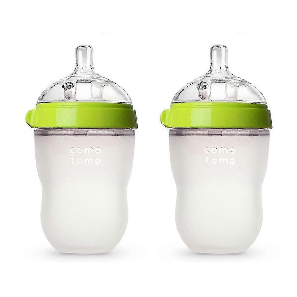 Comotomo Baby Bottle, Green, 8oz (2-Pack)