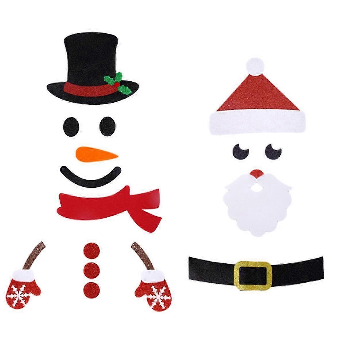 2 Set Felt Christmas Decorations for Children��s Rooms, DIY Ornaments Gift Kit for Family, Advent Calendar Toys for Indoor Holiday Home Decor