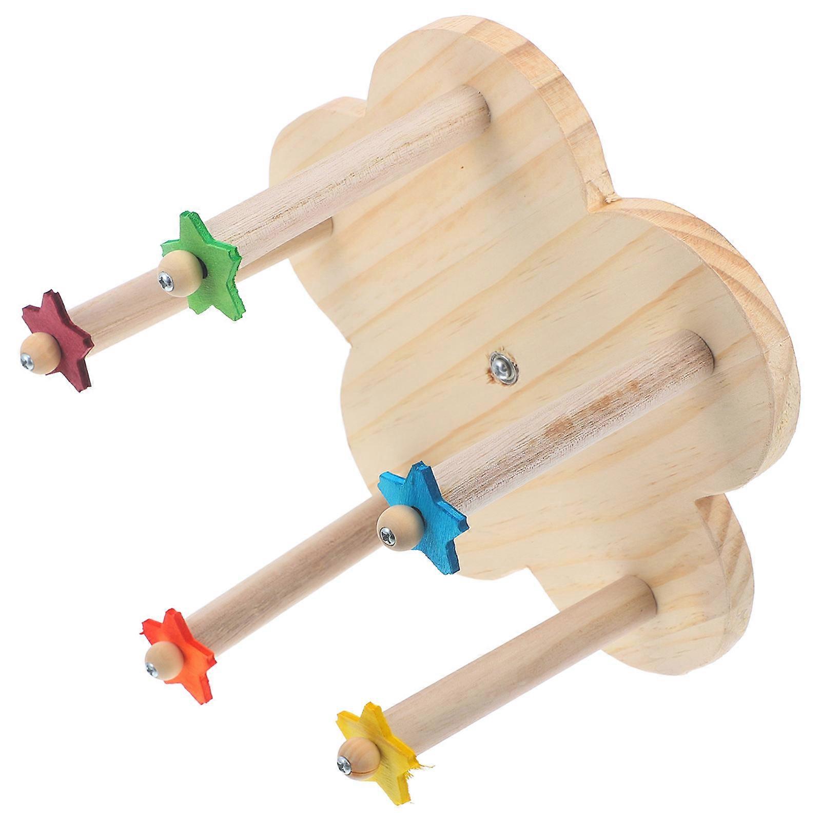 Rotatable Design Parrot Stand Perch Bird Toy Coordination Development Interactive Playtime 20.00X20.00X10.00CM 1Pcs