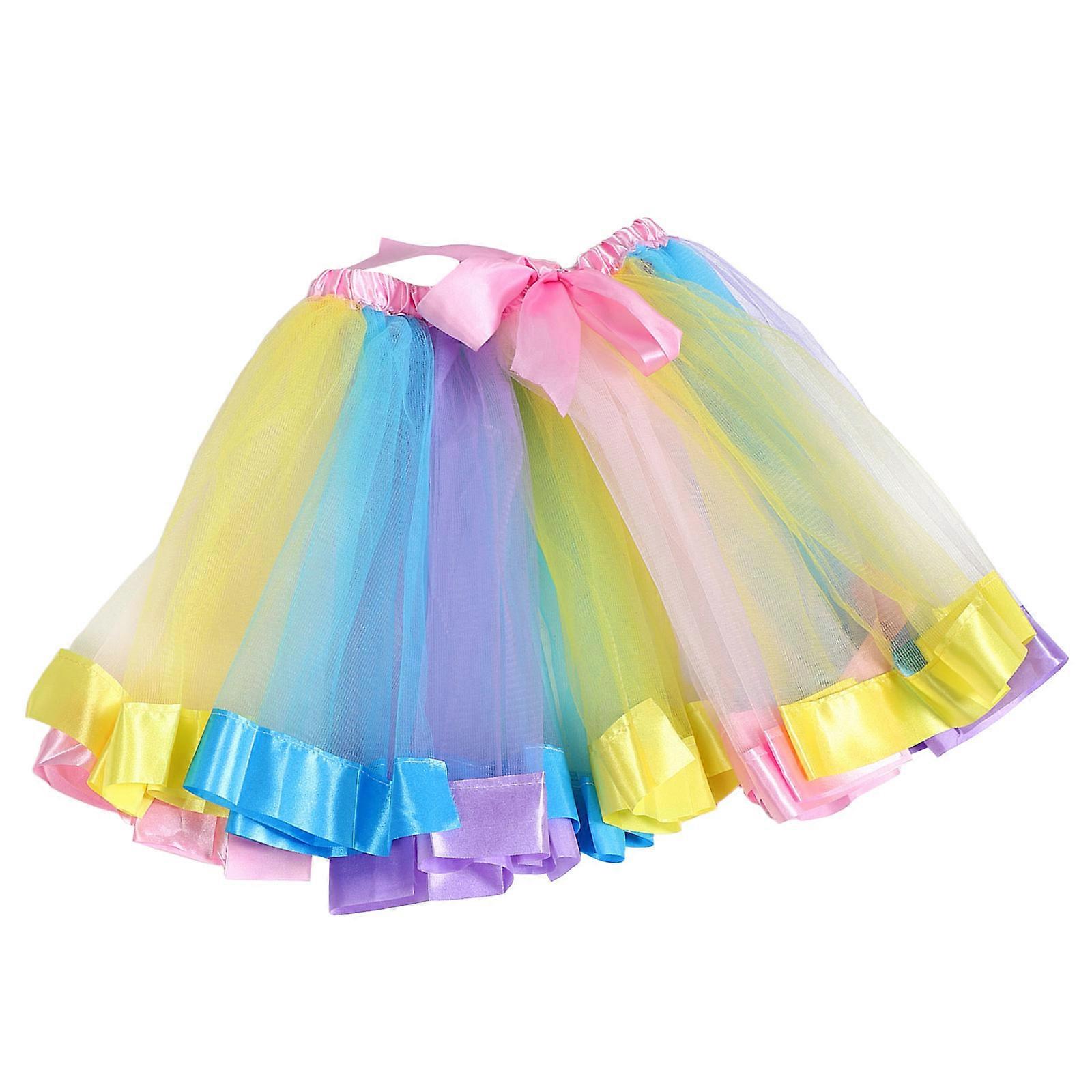 Rainbow Tutu Skirt Fluffy Lightweight Tulle for Easter Birthday Parties Special Occasions