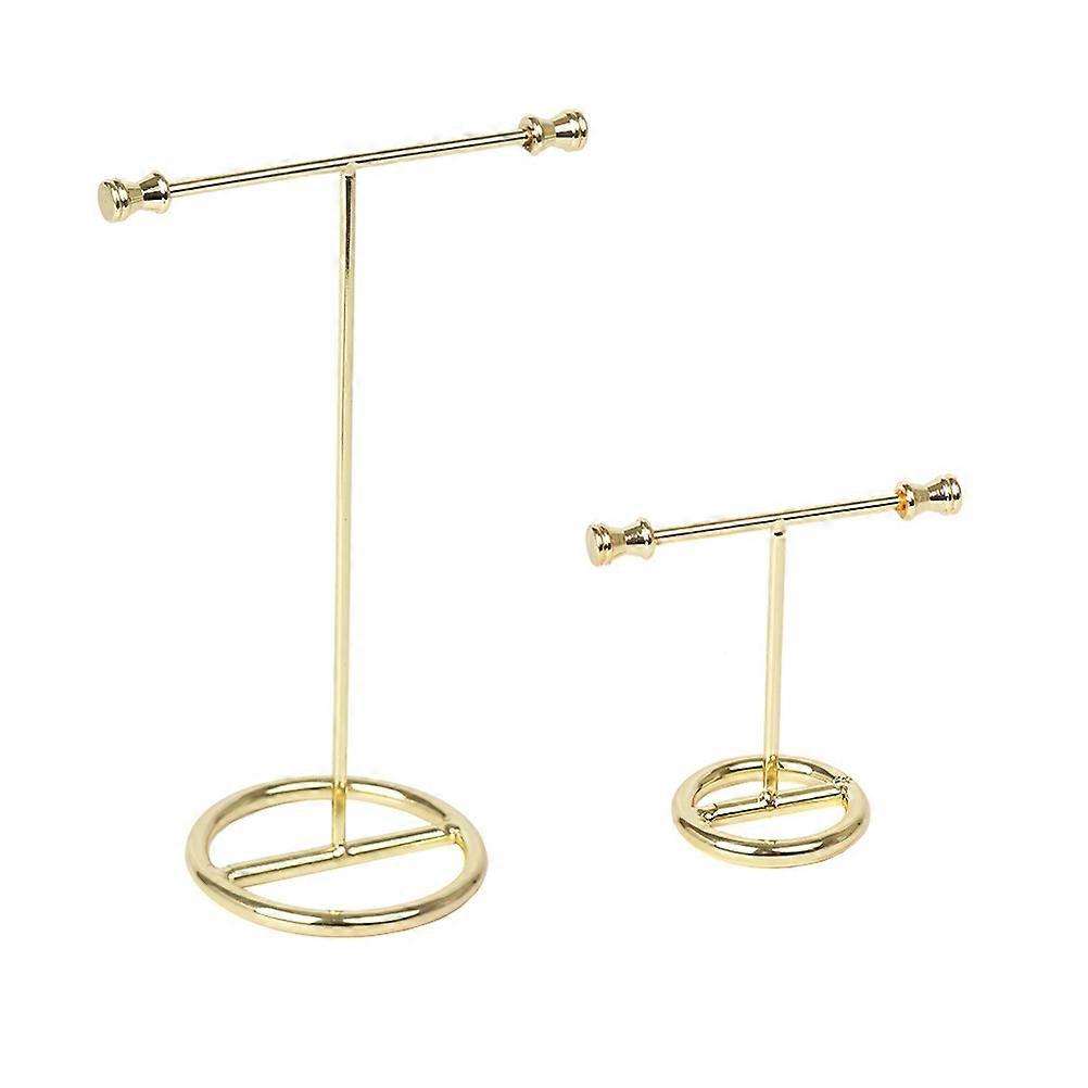 Jewelry Display Stand Earrings Display Rack Store Display Golden Color T-Shape 7.50X7.50X4.0cm 2Pack