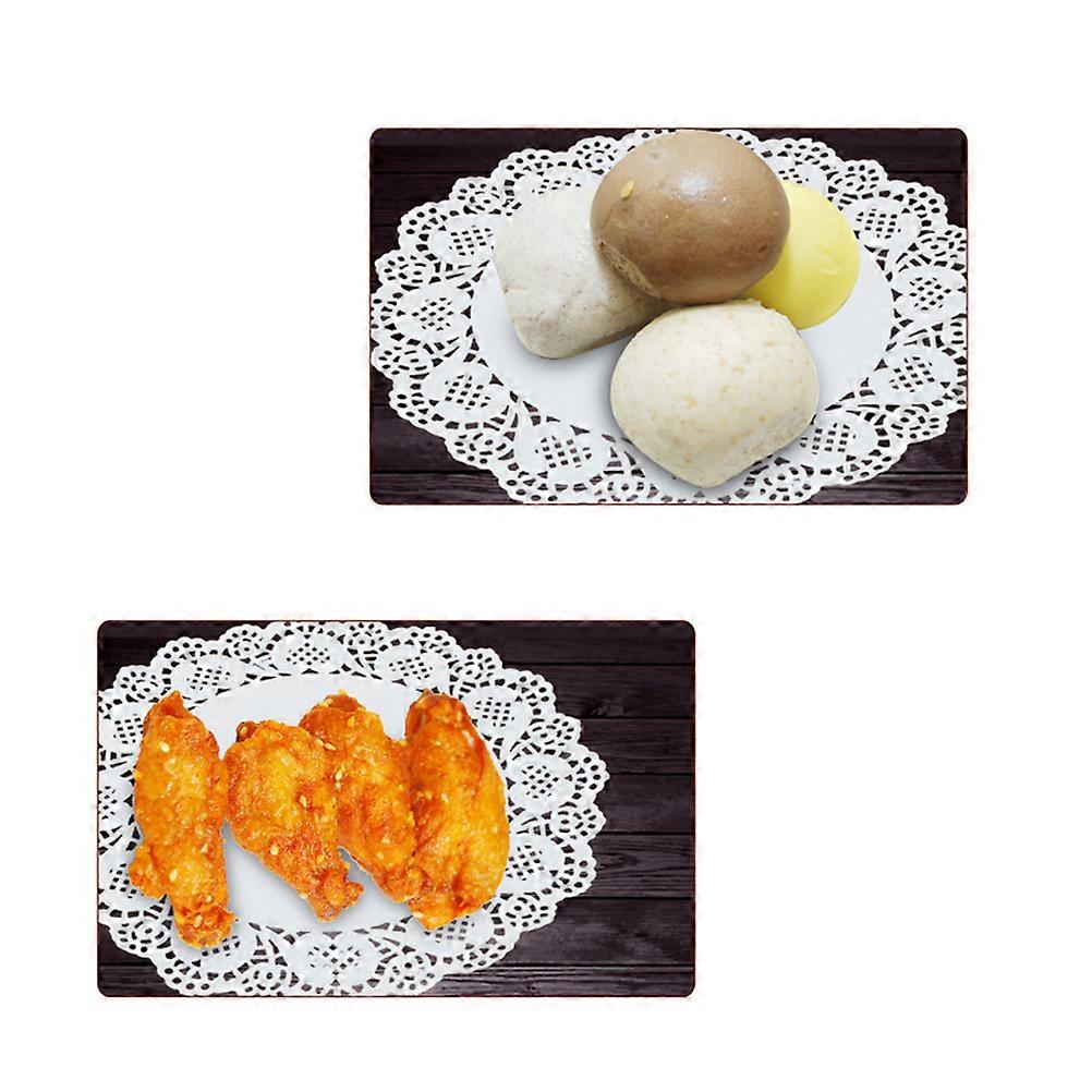 Grease Proof Paper Sheets Oil-Absorbing White Lace Paper Doilies For 6.5 Inch Round 100Pcs