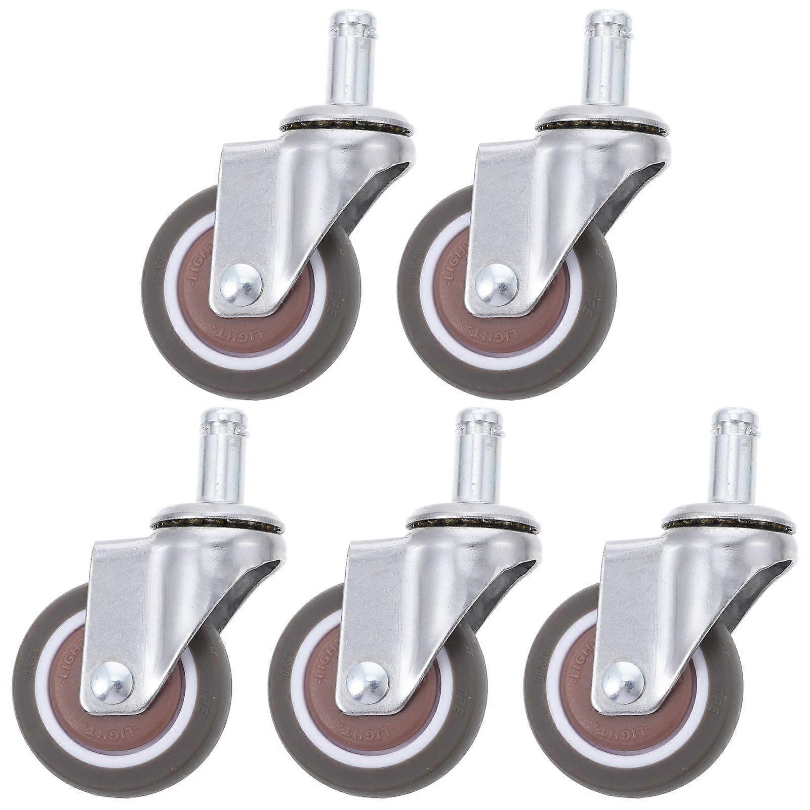Universal Caster Wheels for Furniture Use Coffee Color Swivel Design 5 Pieces
