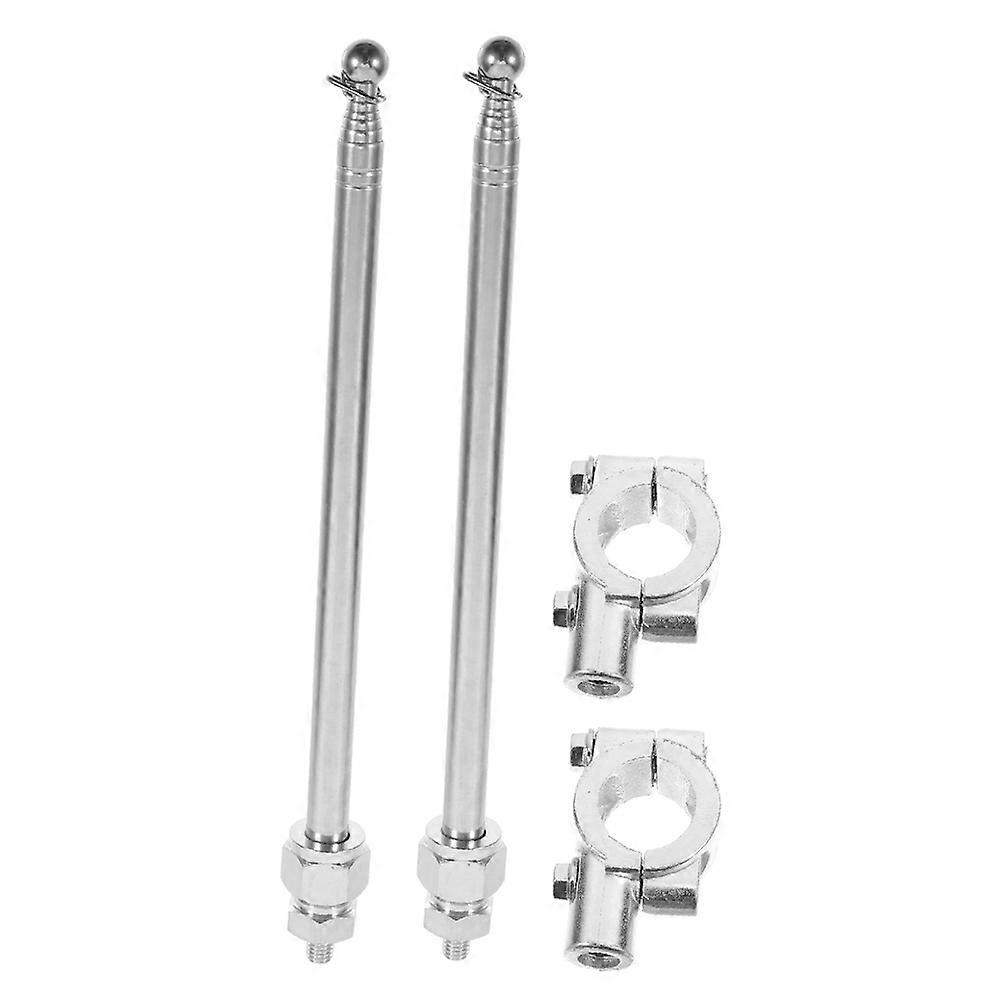 Retractable Flag Pole Aluminum Alloy Flag Holder For Motorcycles 47.2X1.4X0.8in Easy Installation 2Pack
